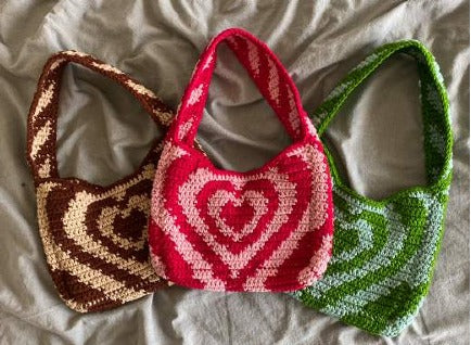 Trendy Heart Pattern Shoulder Bag Crochet Pattern - Digital PDF Tutorial
