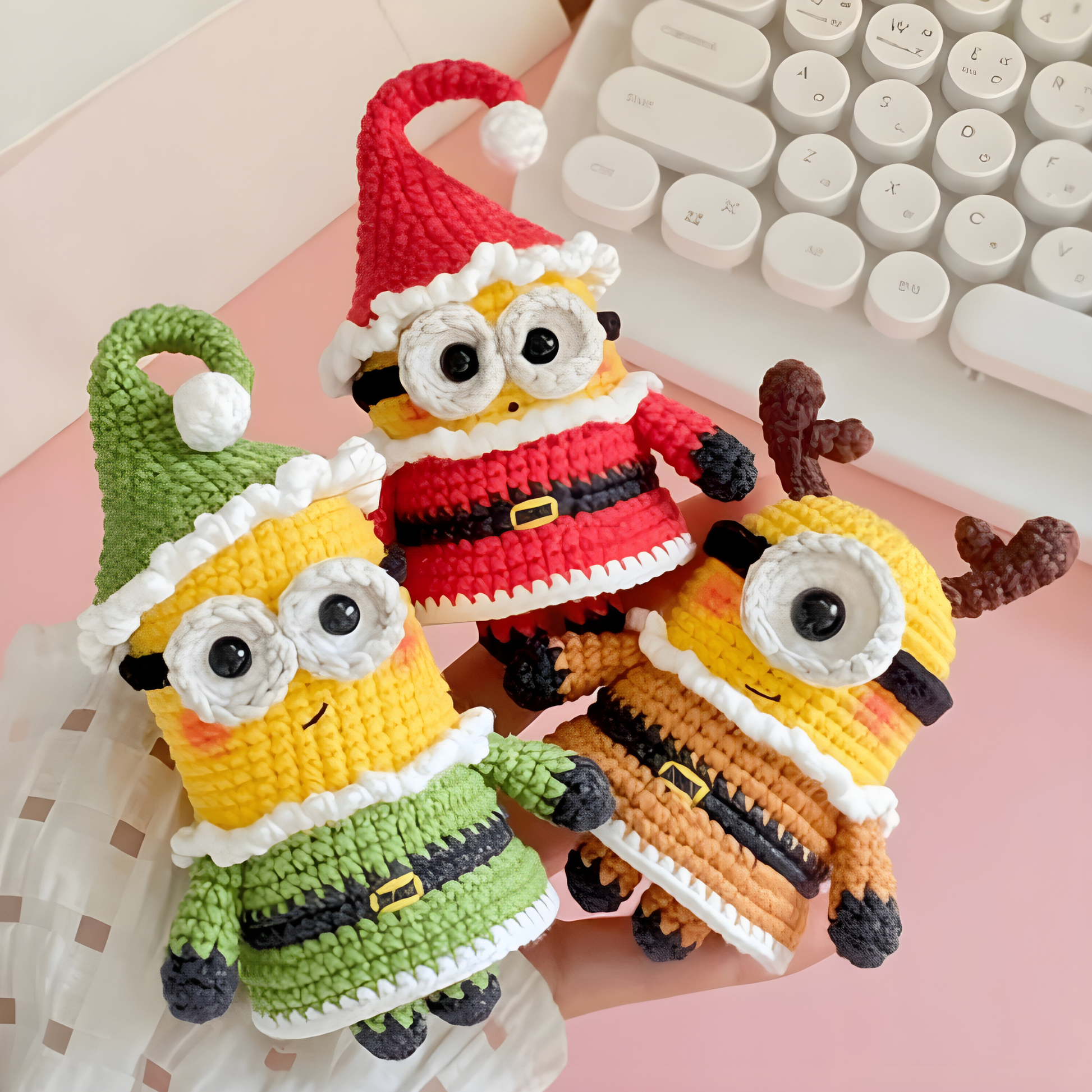 Beautiful Christmas crochet bundle including 9 detailed patterns for amigurumi Santa, tree, candy cane, and snowflake designs. Ideal for DIY decorations and winter crafts.