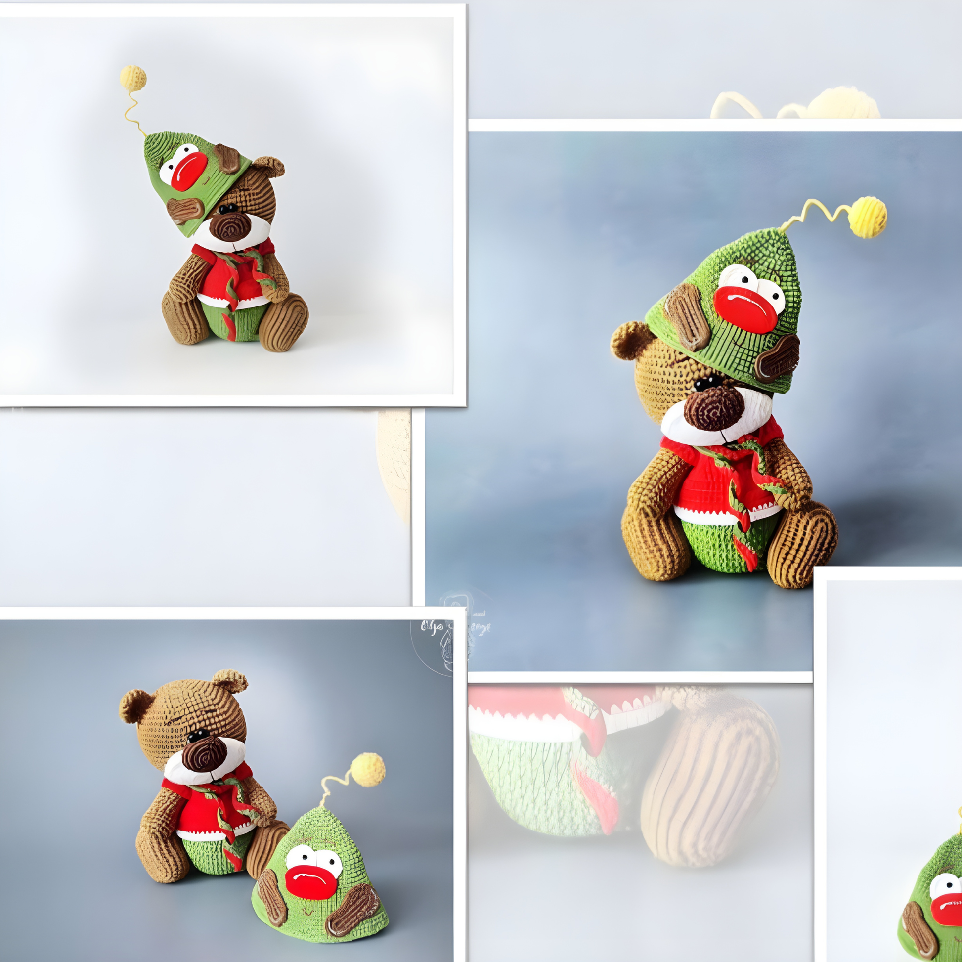 Crochet 9 magical Christmas designs with this special holiday pattern bundle — from Santa and snowmen to tiny Christmas trees, ideal for winter crafting fun.