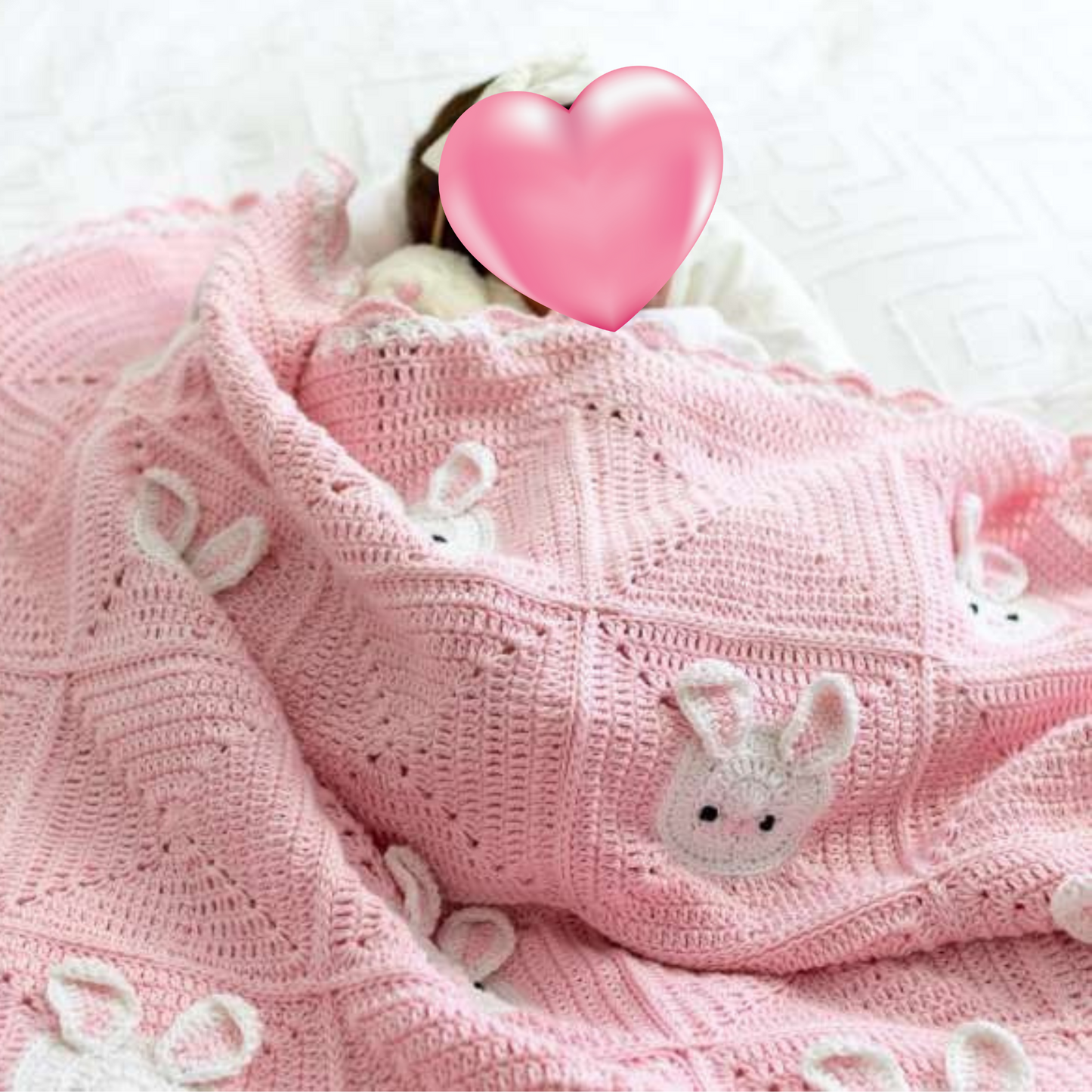 Crochet Bunny Lovey Blanket – Amigurumi Pattern (Digital Download)