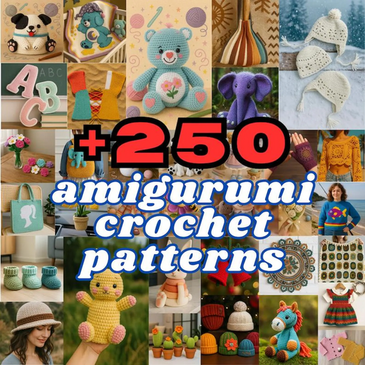 250+ Amigurumi - Crochet Patterns Bundle , Digital Download