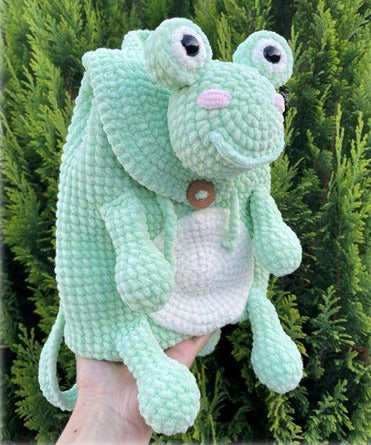 Chubby Frog Backpack Amigurumi Crochet Pattern - Digital PDF Tutorial