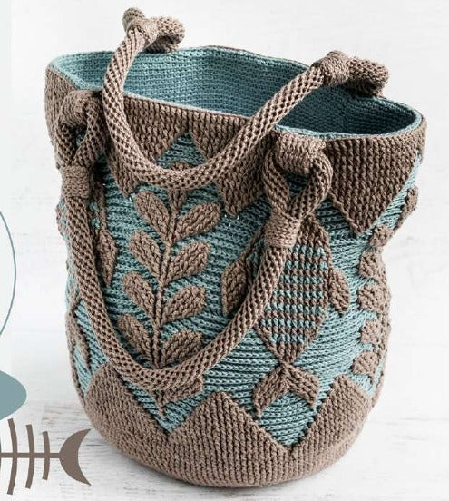 Wayuu Style Fish & Leaf Tapestry Crochet Bag Pattern - Digital PDF Tutorial