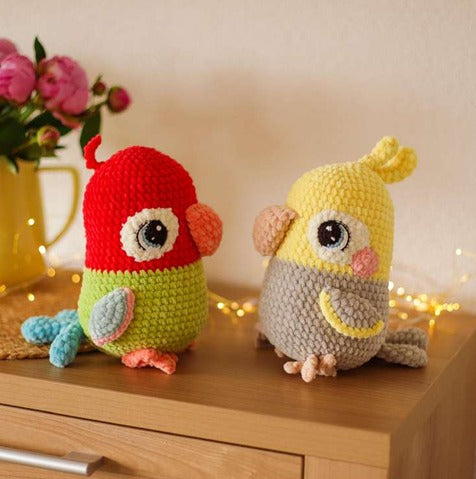 Colorful Parrot & Cockatiel Amigurumi Crochet Pattern - Digital PDF Tutorial