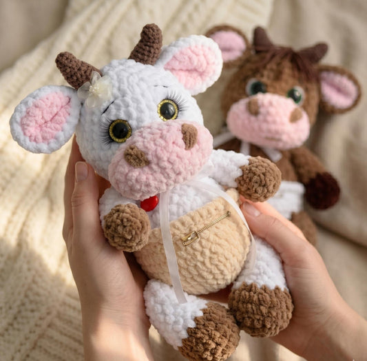 Cute Cow Amigurumi Crochet Pattern - Digital PDF Tutorial