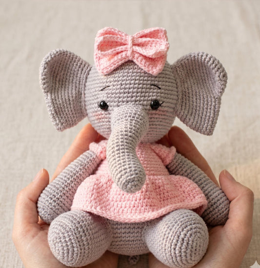 Sweet Elephant Amigurumi Crochet Pattern - Digital PDF Tutorial