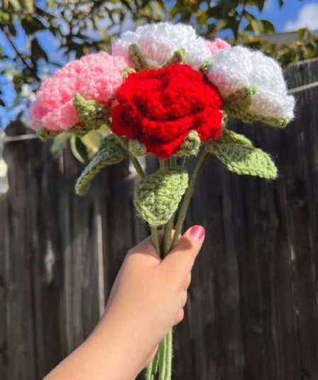 Romantic Crochet Rose Bouquet Amigurumi Pattern - Digital PDF Tutorial