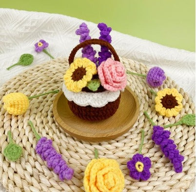 Mini Flower Basket Amigurumi Crochet Pattern - Digital PDF Tutorial