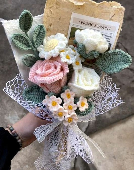 Elegant Crochet Flower Bouquet Amigurumi Pattern - Digital PDF Tutorial